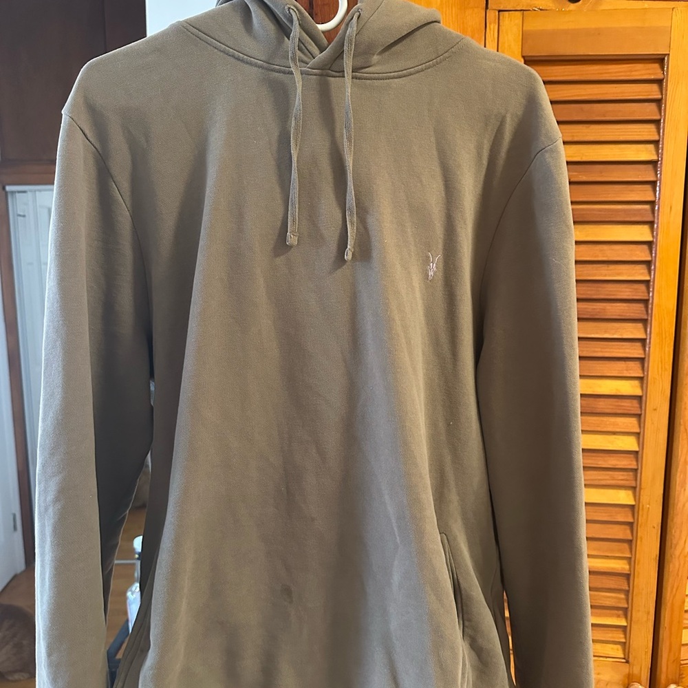All Saints Men's Olive Green Hoodie